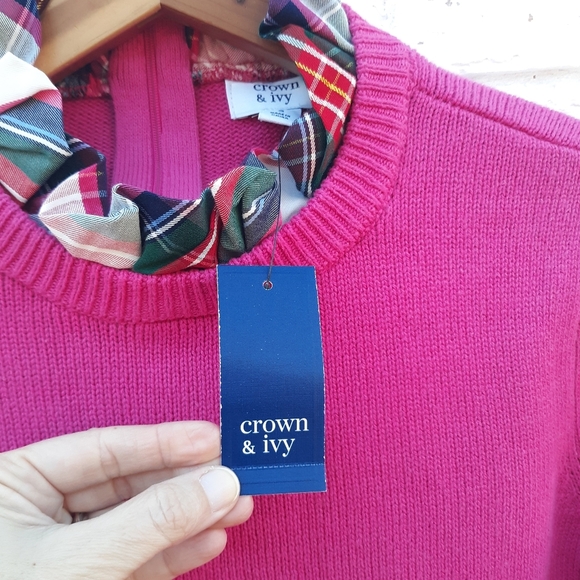 NWT Crown & Ivy 2fer Pullover Sweater size S - Picture 6 of 8